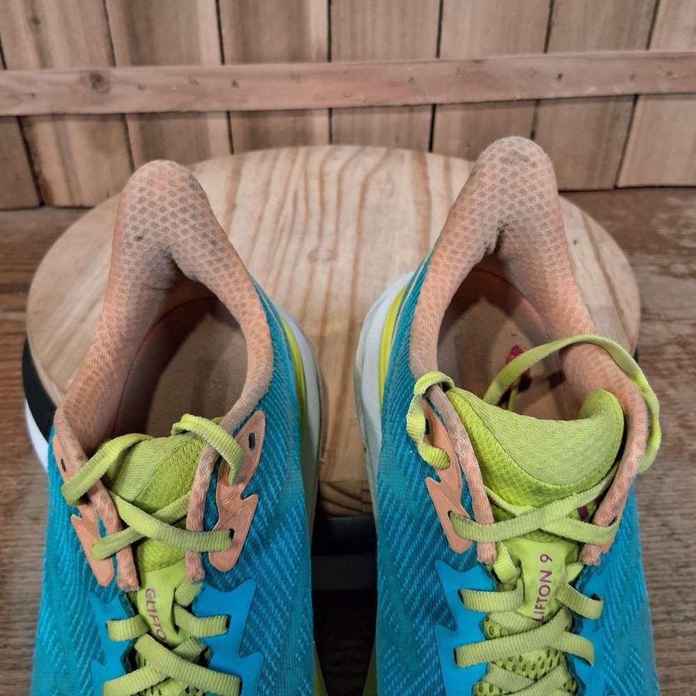 Hoka One One Clifton 9 Shoes Womens 9.5 Teal Mesh Running Sneakers 1127896 CEPR - Picture 9 of 10